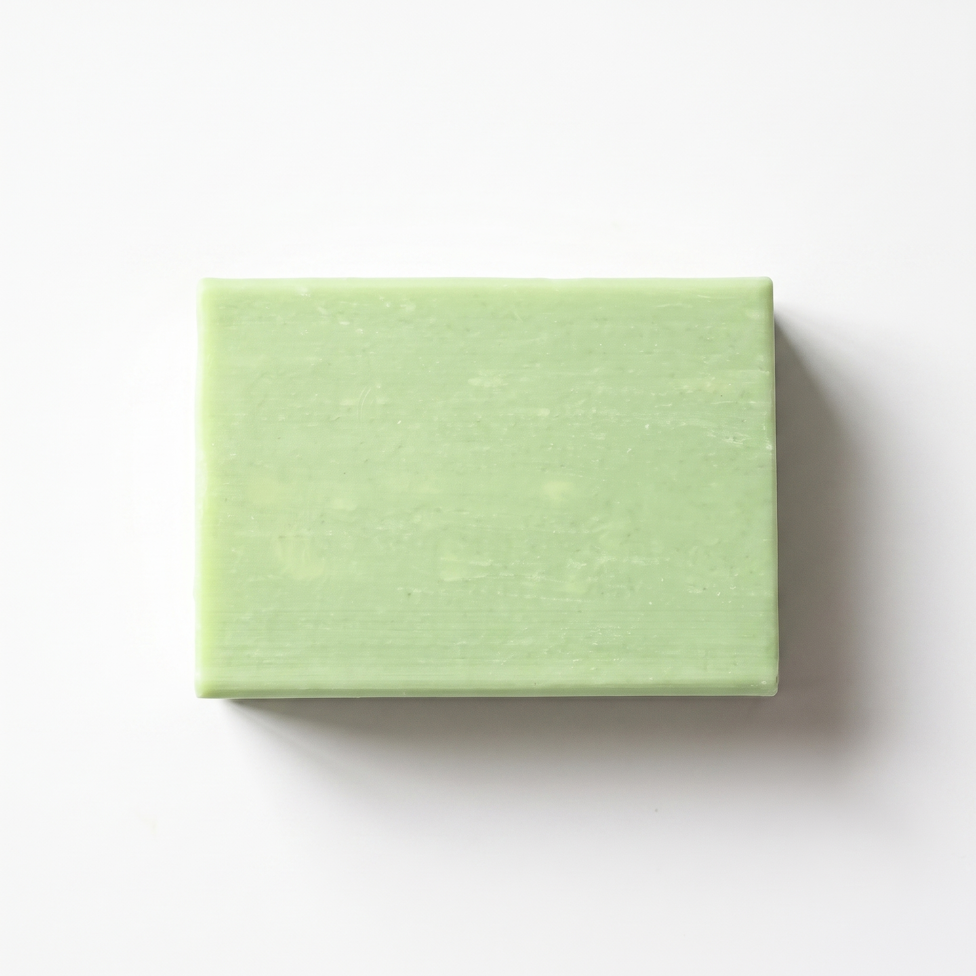 Aloe Vera Soap bar on a plain white background, handmade cold-process soap, 100 g