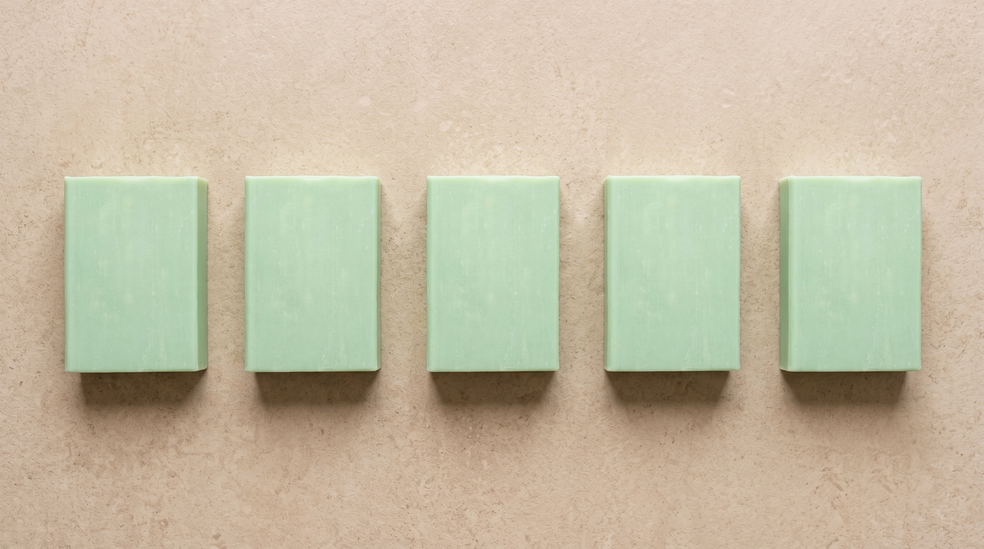 Aloe Vera Soap shown with the full Bursa Collection range in an overhead catalogue layout