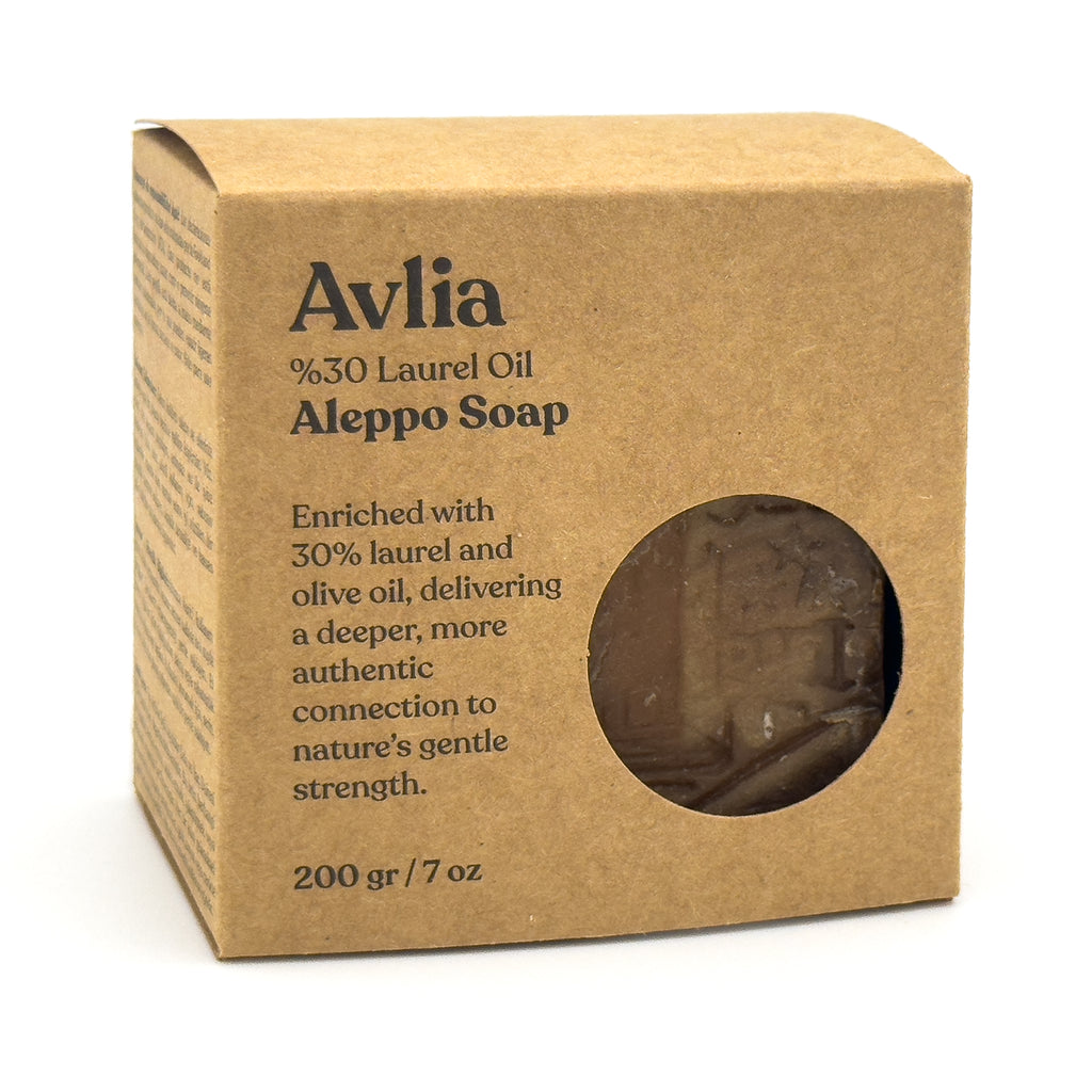 Avlia Aleppo Soap Bar – 30% Laurel Oil – Olive Oil-Based, Handmade, Natural Soap