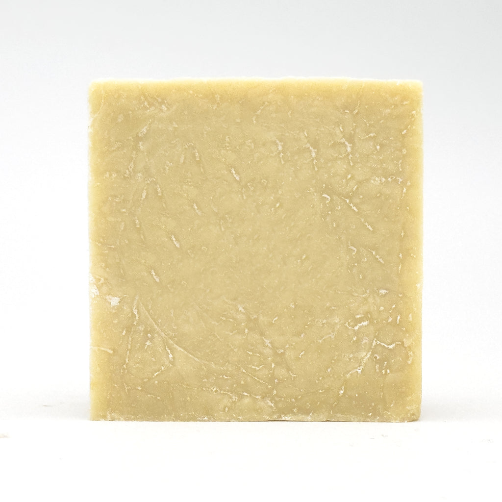 Avlia Turkish Hammam Soap bar front view – authentic olive oil hammam soap with lemon and peppermint, plain hand-cut surface on white