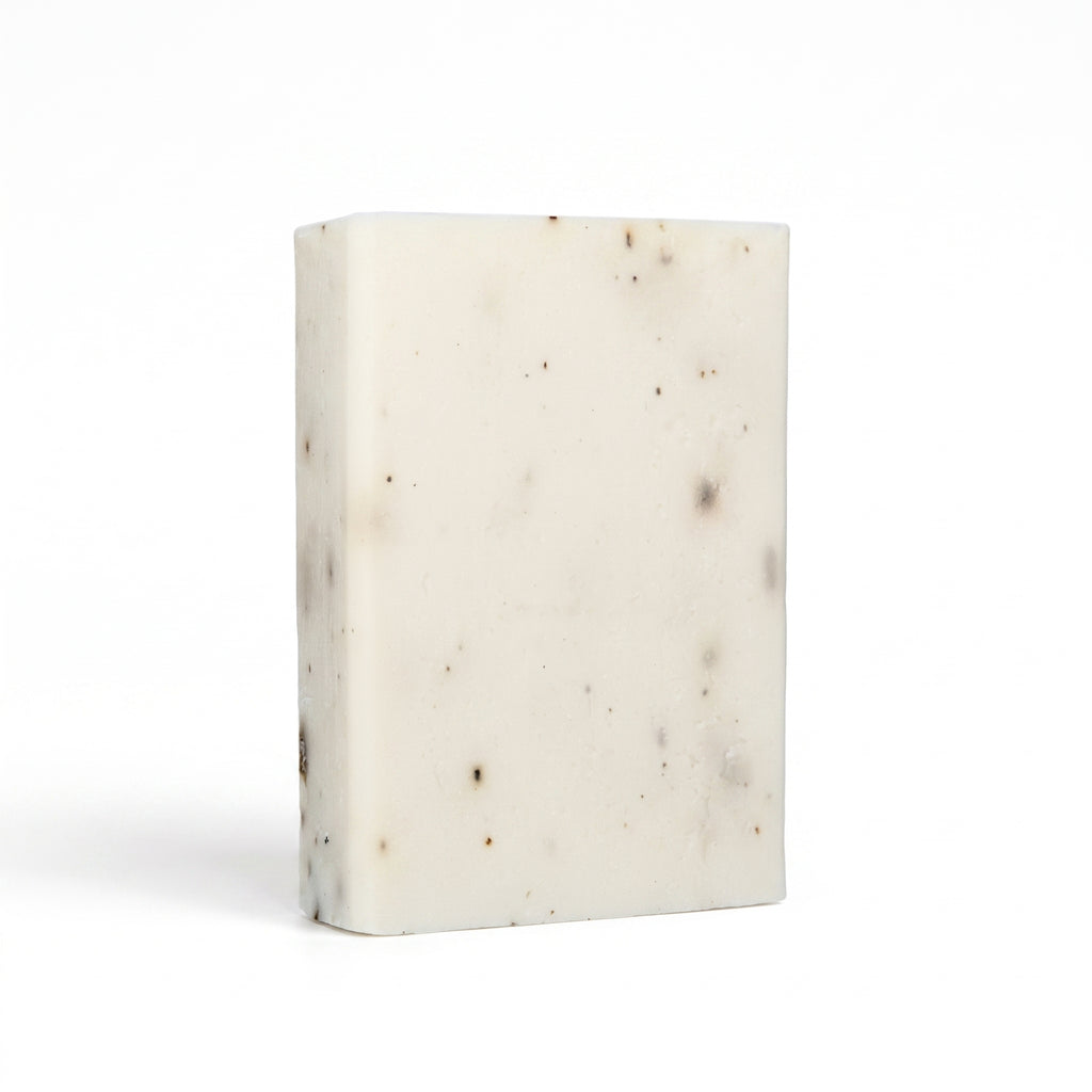 Avlia Lavender Soap Bar, 100g cold-process handmade soap on a clean white background, e-commerce hero shot