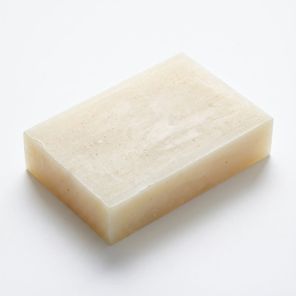 Avlia Rice Soap Bar, 100g cold-process handmade soap on a clean white background, e-commerce hero shot