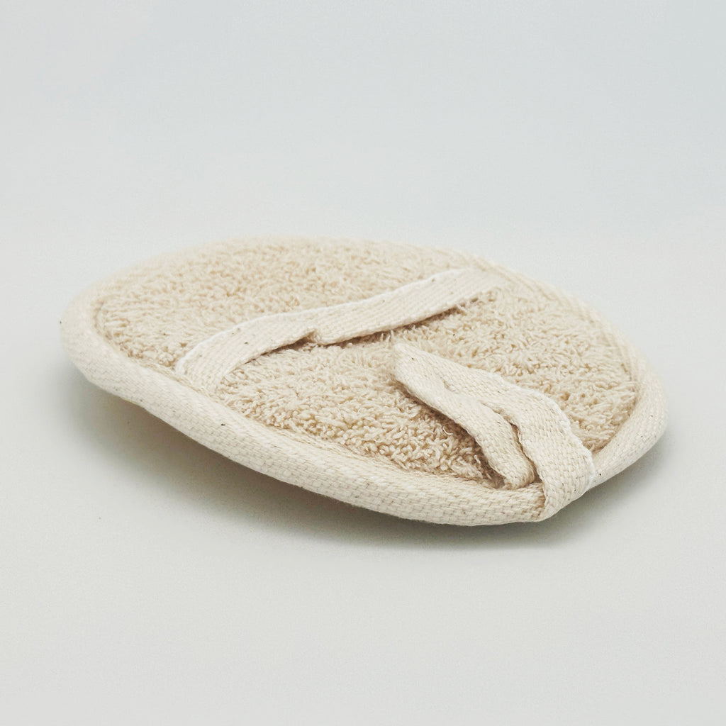 Natural Loofah Pad with Terry Back — Eco Exfoliating Sponge