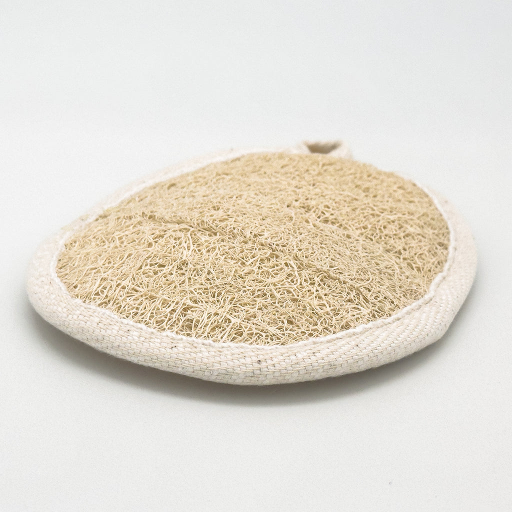 Natural Loofah Pad with Terry Back — Eco Exfoliating Sponge