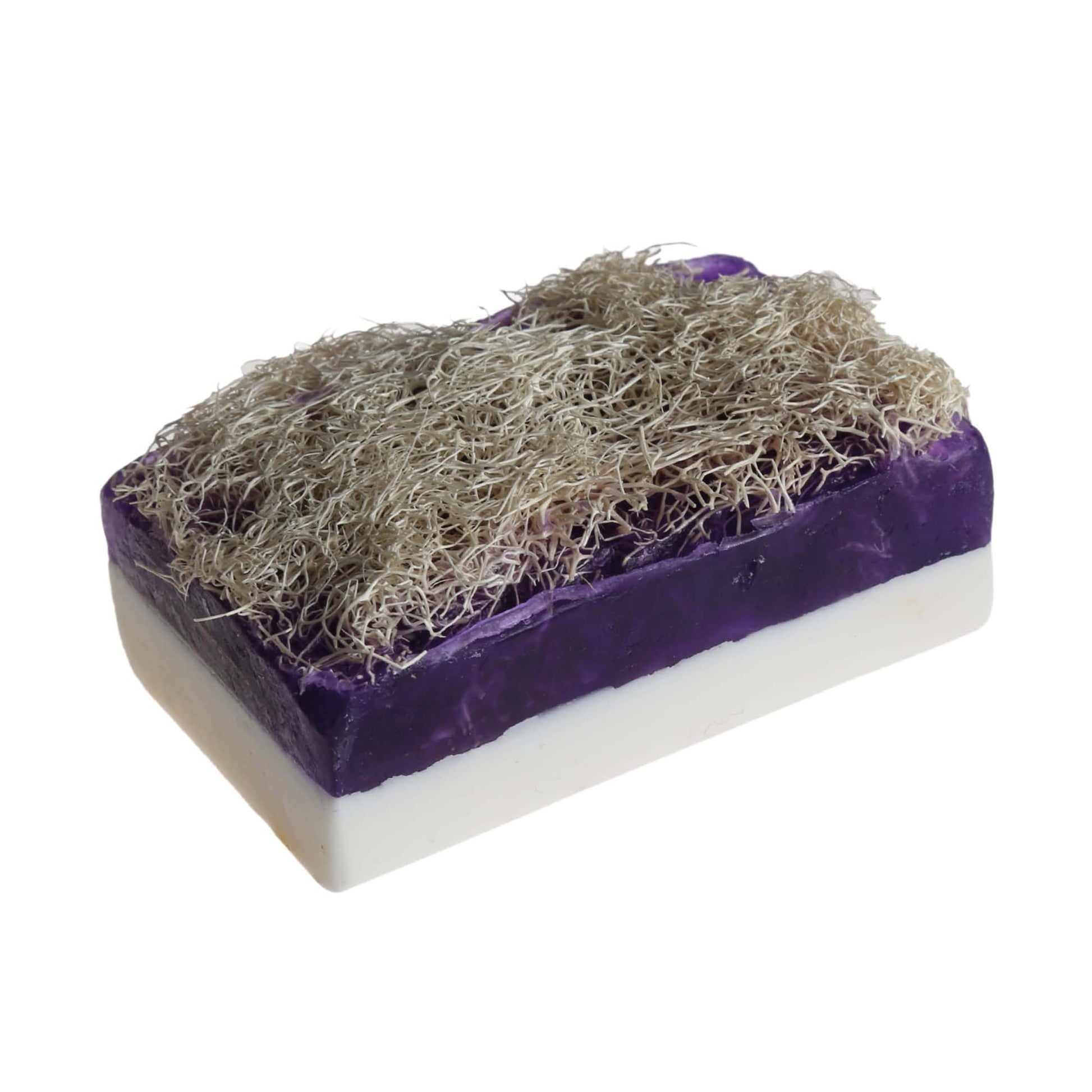 Floral lavender artisan soap with natural loofah