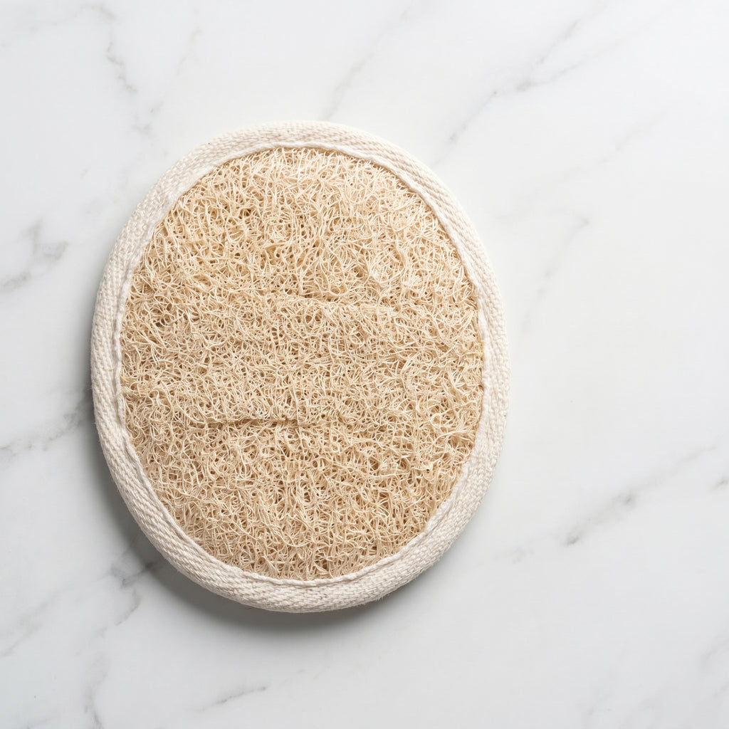 Natural Loofah Pad with Terry Back — Eco Exfoliating Sponge