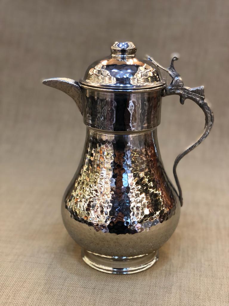 Handcrafted Hammered Copper Pitcher with Tin Lining