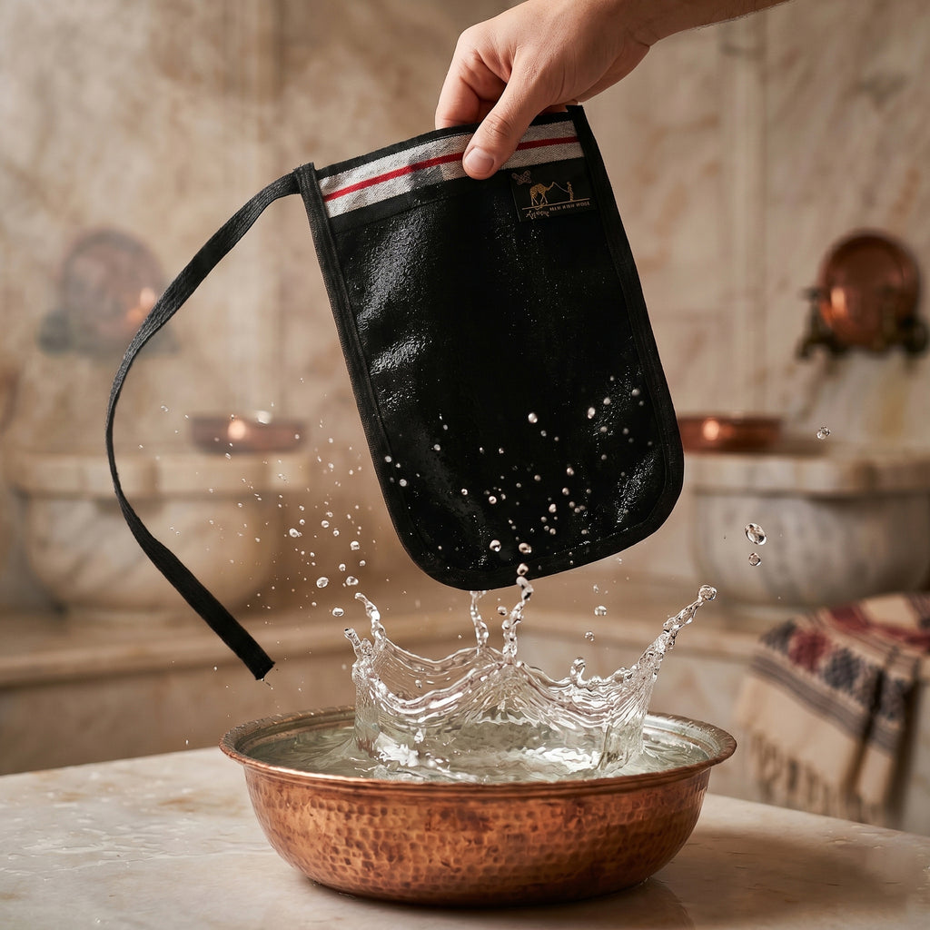 Authentic Turkish Hammam Exfoliating Mitt — Handmade Krep Kese Body Scrubber for Deep Exfoliation, Dead Skin Removal & Glowing Skin