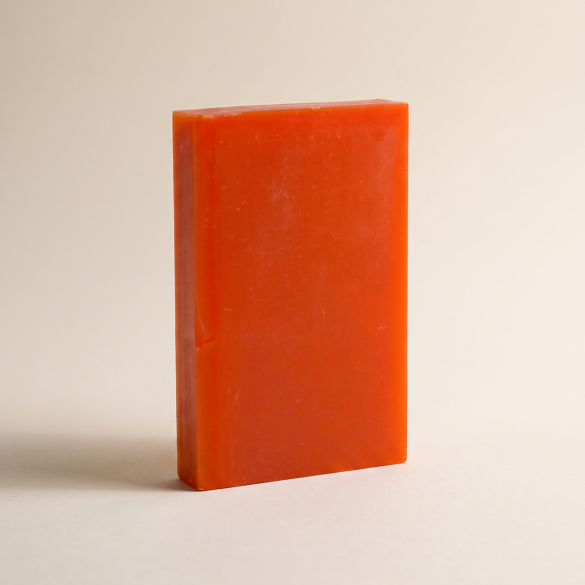 Avlia Kojic Acid & Turmeric Soap Bar standing on edge showing hand-cut thickness