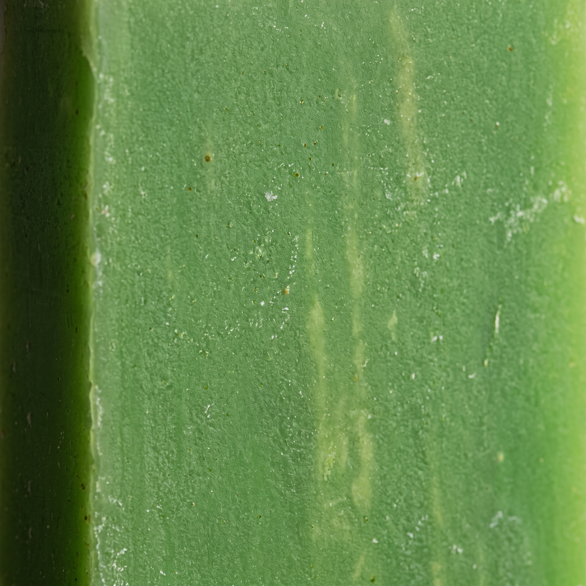 Macro close-up of the cut surface and hand-cut edge of Avocado Oil Soap Bar