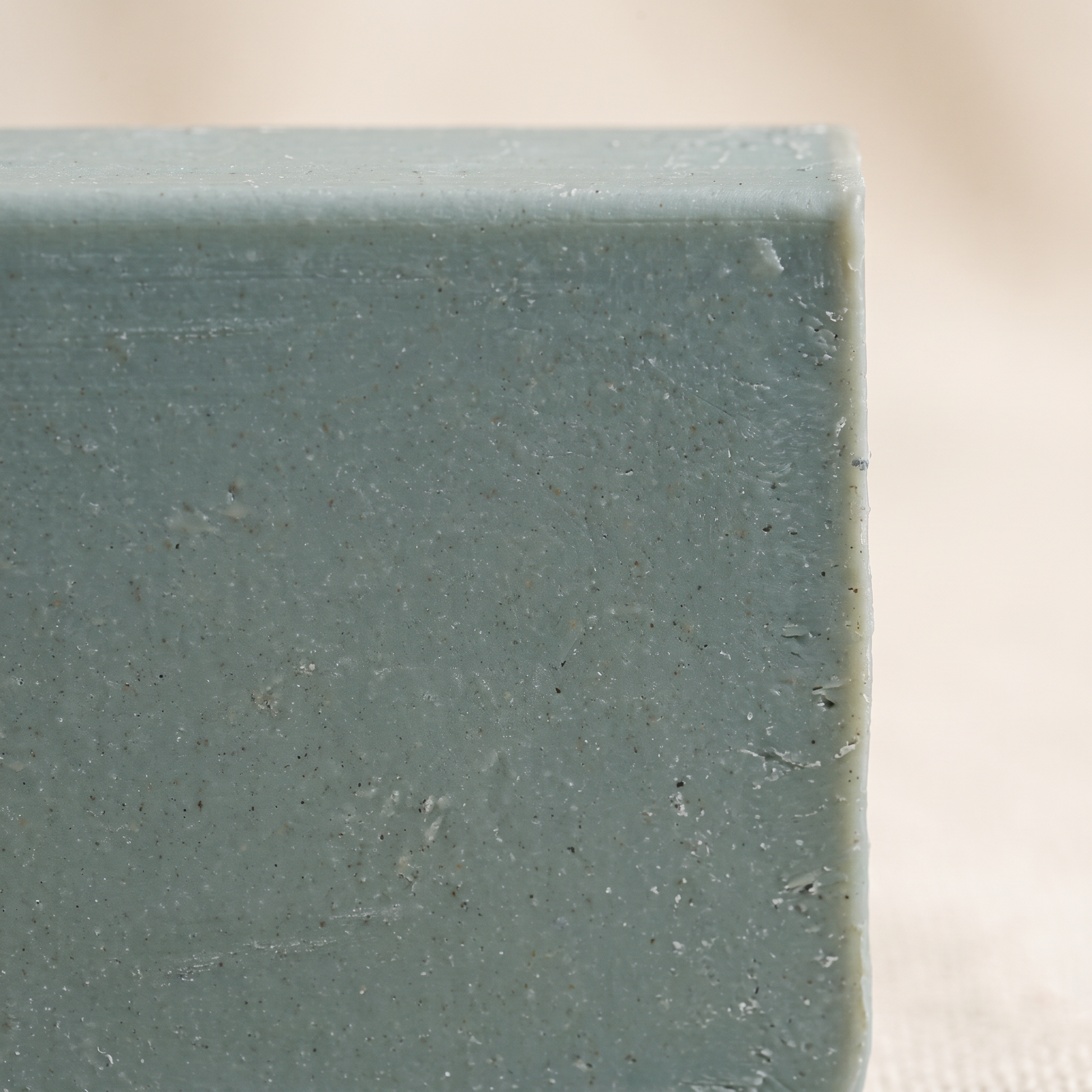 Macro close-up of hand-cut edge of Avlia Retinol Soap Bar