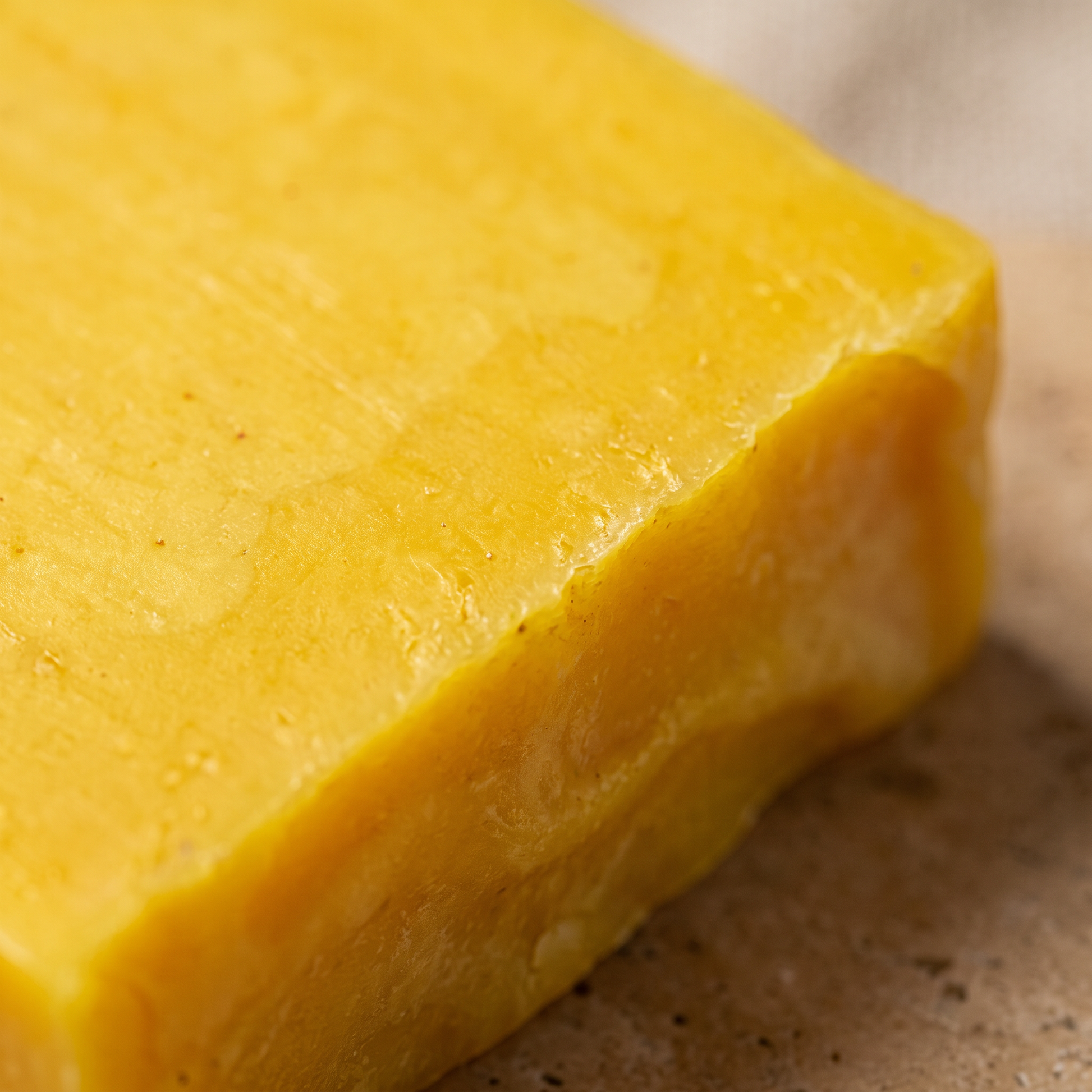 Macro close-up of hand-cut edge of Avlia Sea Moss Soap Bar