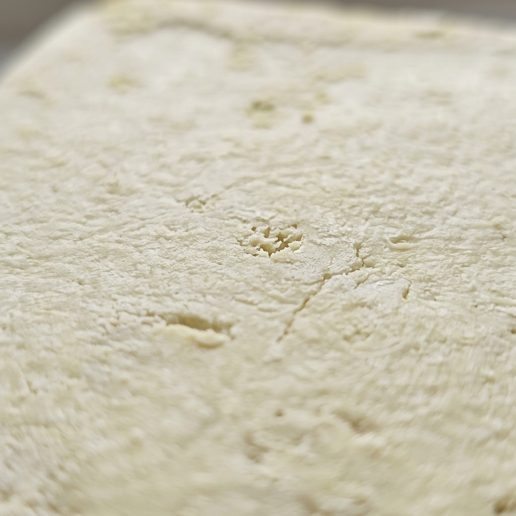 Macro close-up of the wild pistachio soap's natural texture and pale, distinctive color.