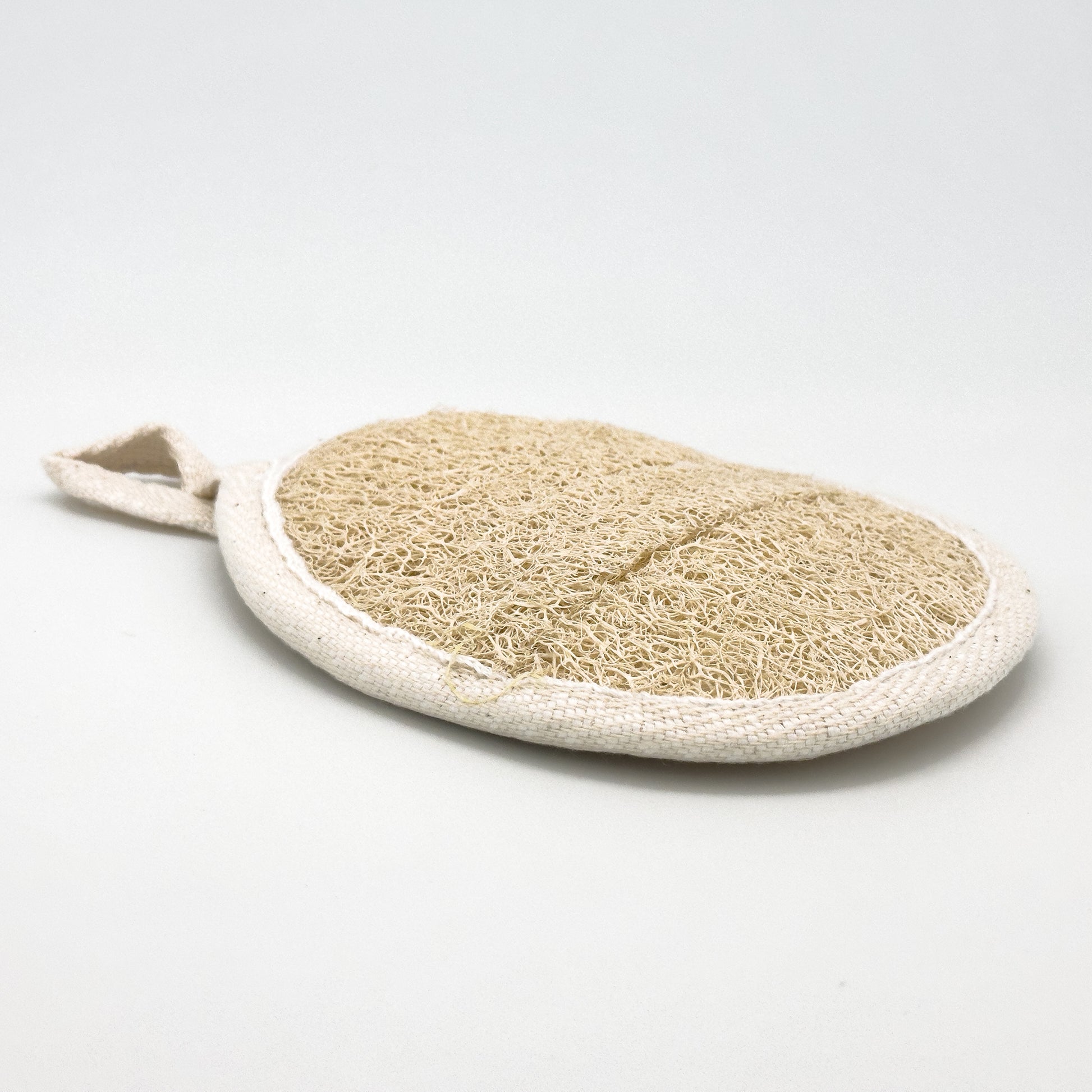 Naturlig Loofah-Pude med Frotté-Bagside — Øko Peeling