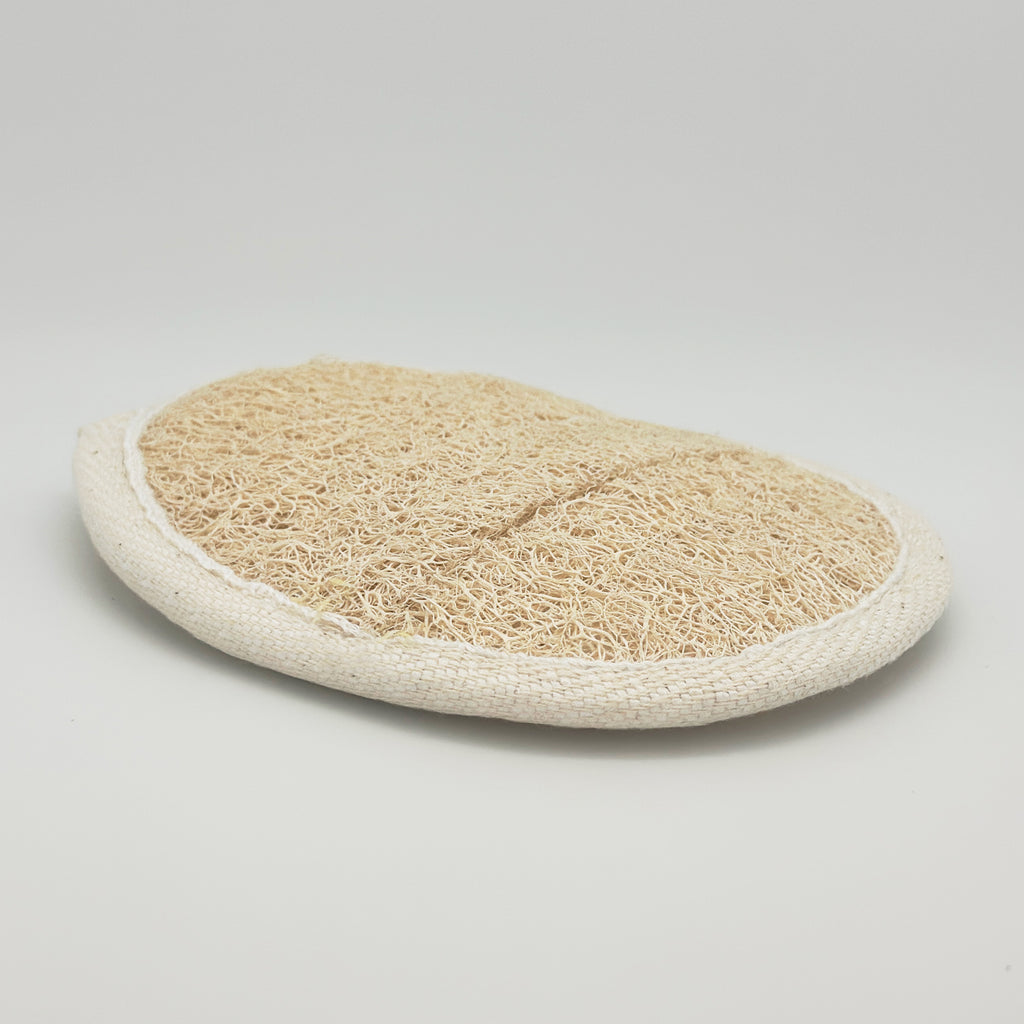 Natural Loofah Pad with Terry Back — Eco Exfoliating Sponge
