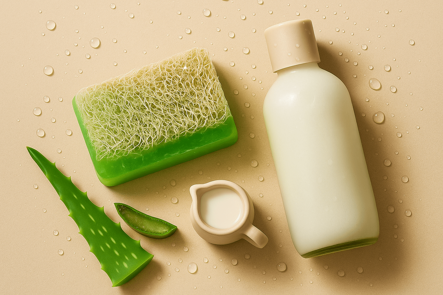 Oval exfoliating loofah soap with clean fresh aroma