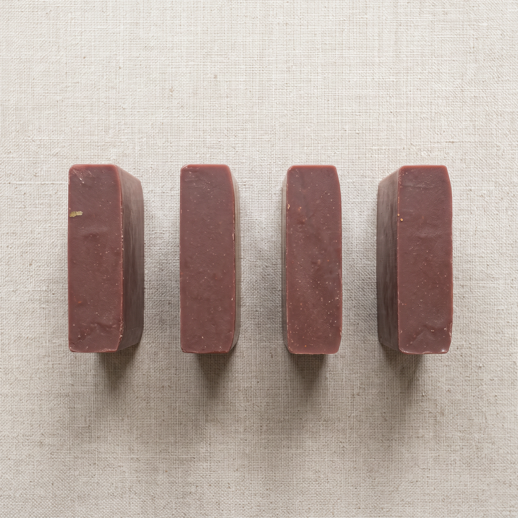 Pine Tar Soap Bar shown with the full Bursa Collection range in an overhead catalogue layout