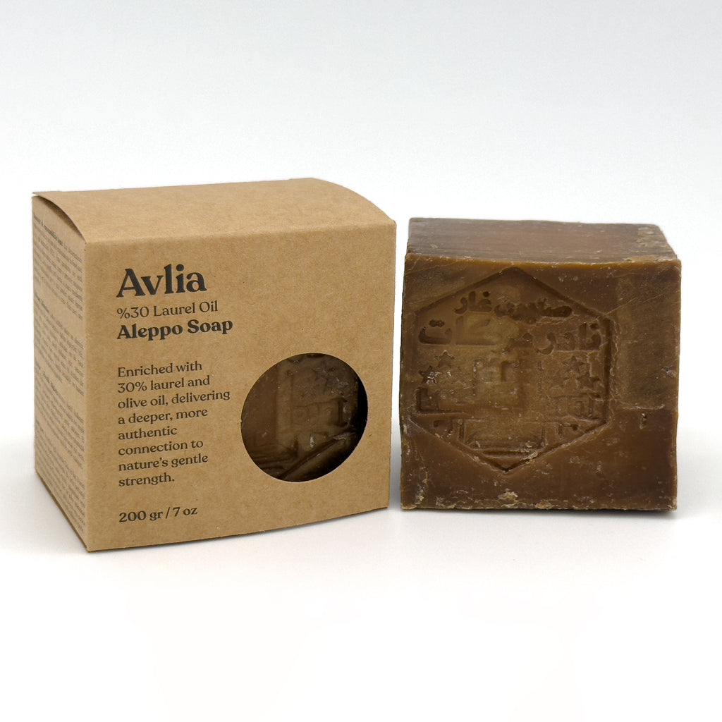 Avlia Aleppo Soap Bar – 30% Laurel Oil – Olive Oil-Based, Handmade, Natural Soap