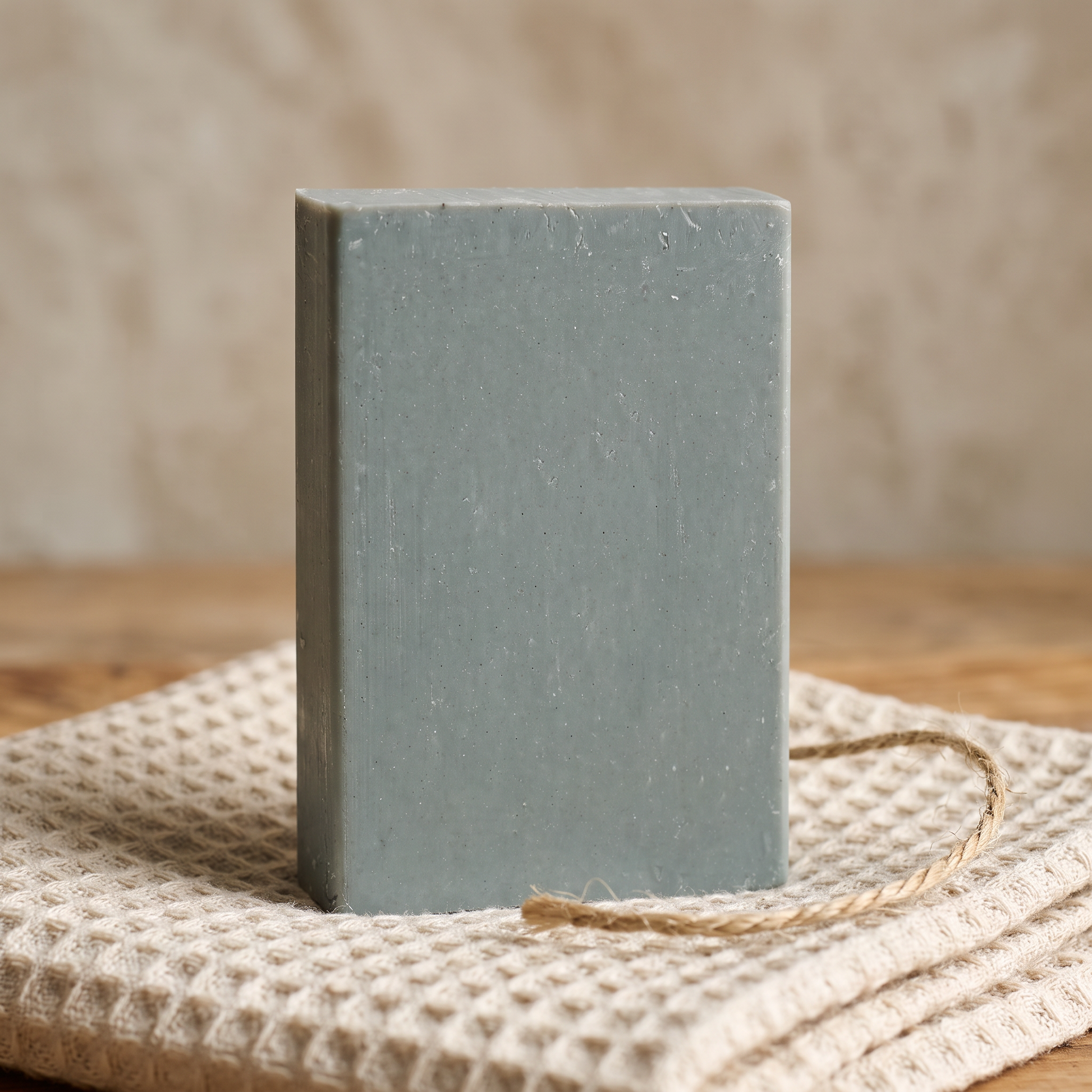Avlia Retinol Soap Bar styled as a gift on waffle towel with jute twine