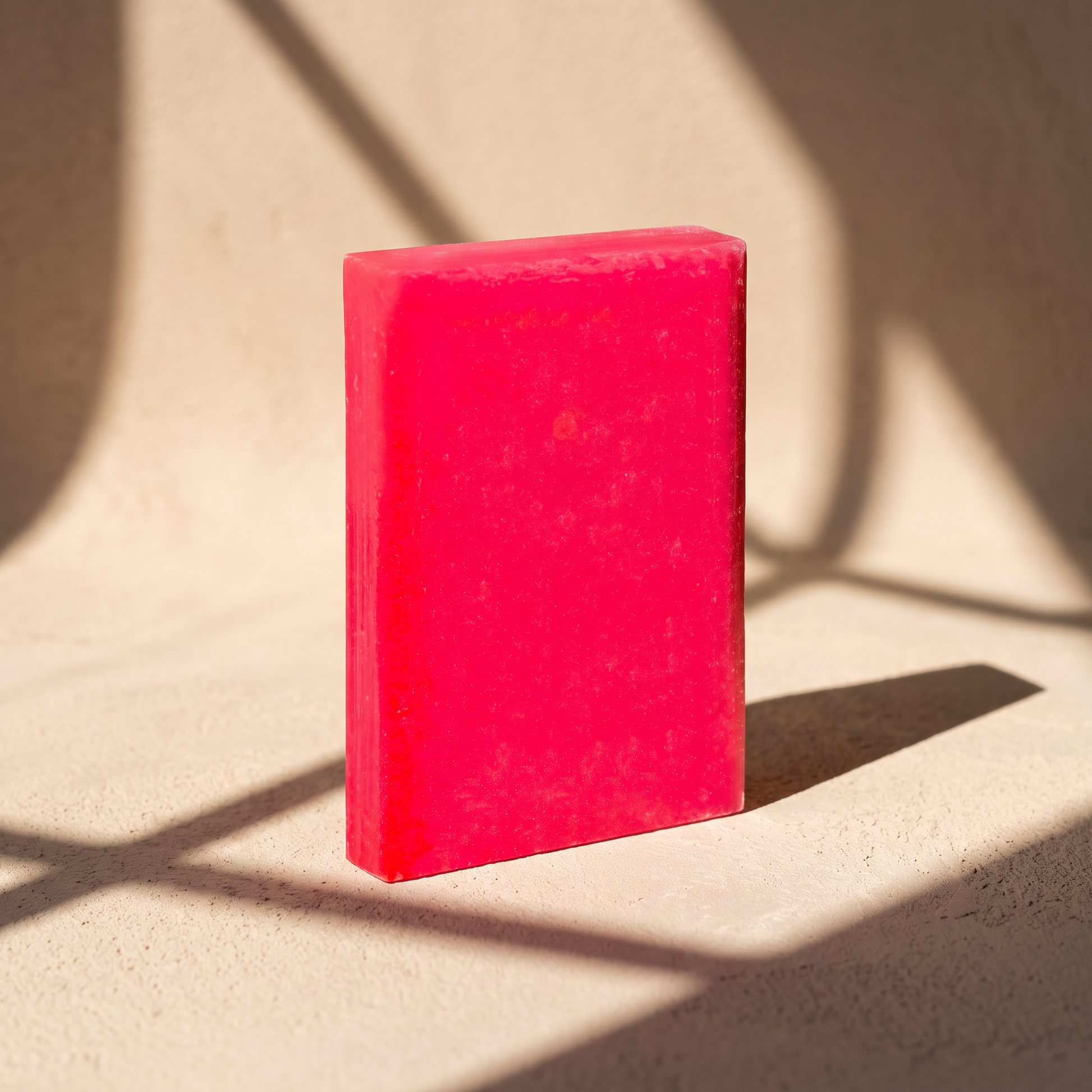 Avlia Salicylic Acid Soap Bar in afternoon light with geometric shadows