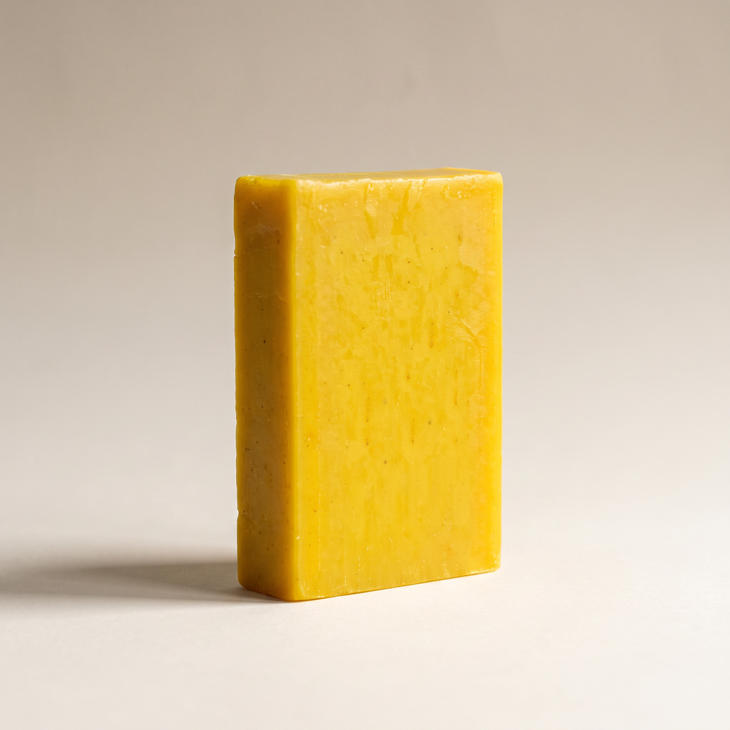 Avlia Sea Moss Soap Bar standing on edge showing hand-cut thickness