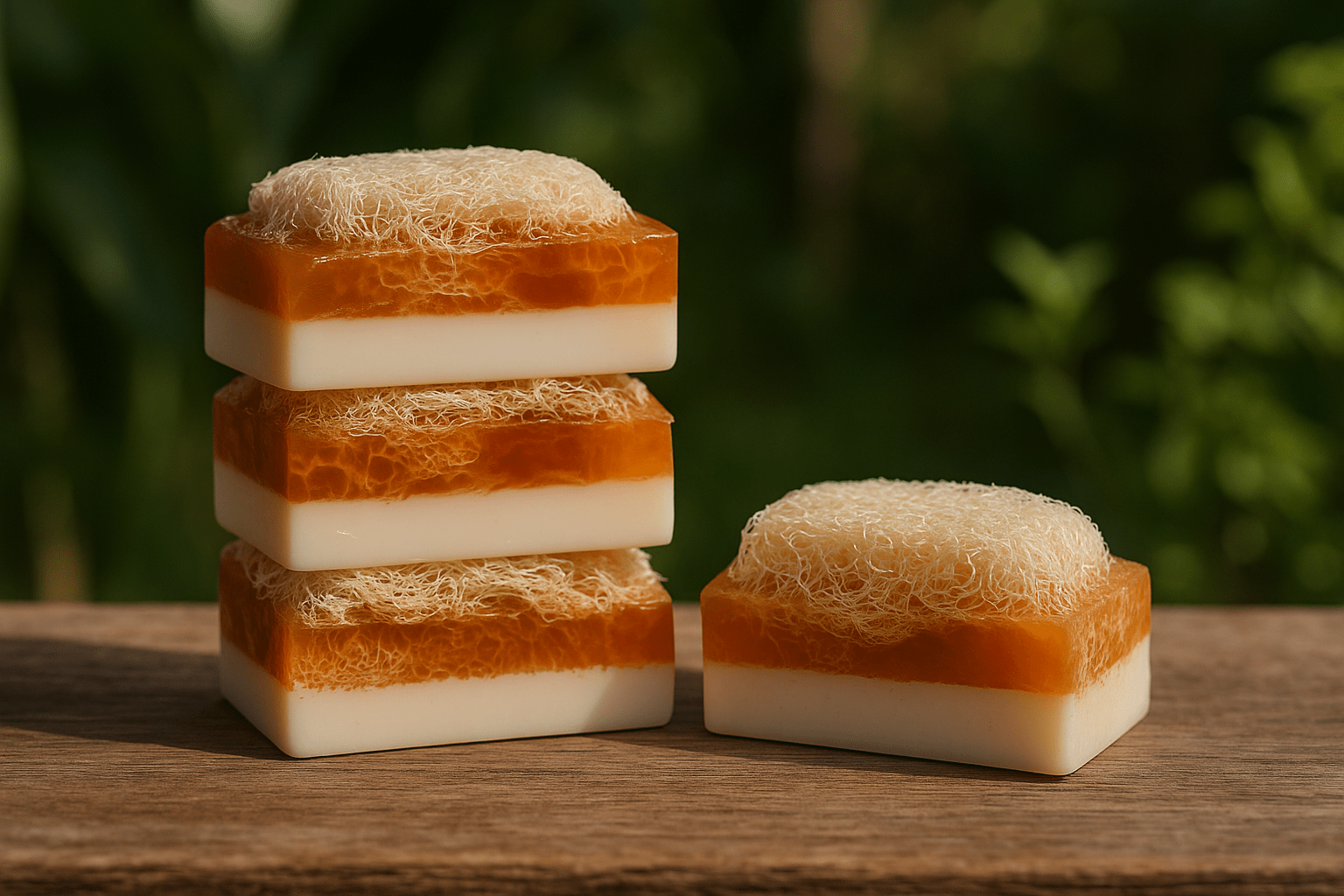 Strawberry extract loofah soap with donkey milk and natural fibers 1