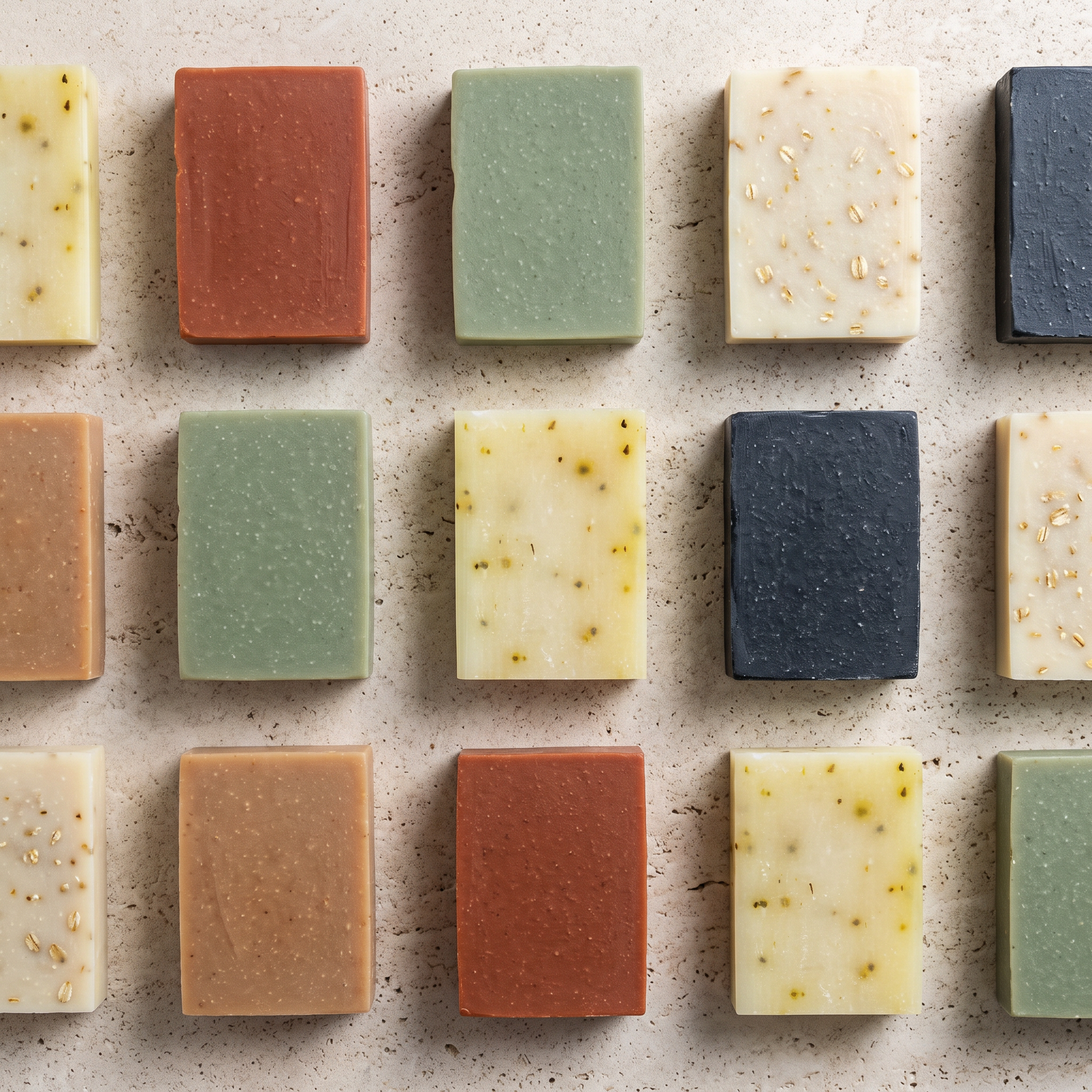 Avlia Tea Tree & Niacinamide Soap Bar shown with the full Brusa Collection range