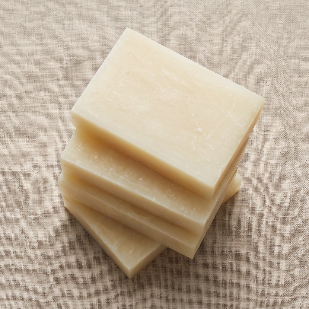 Three Avlia Snail Mucin Soap Bars stacked showing hand-cut edges