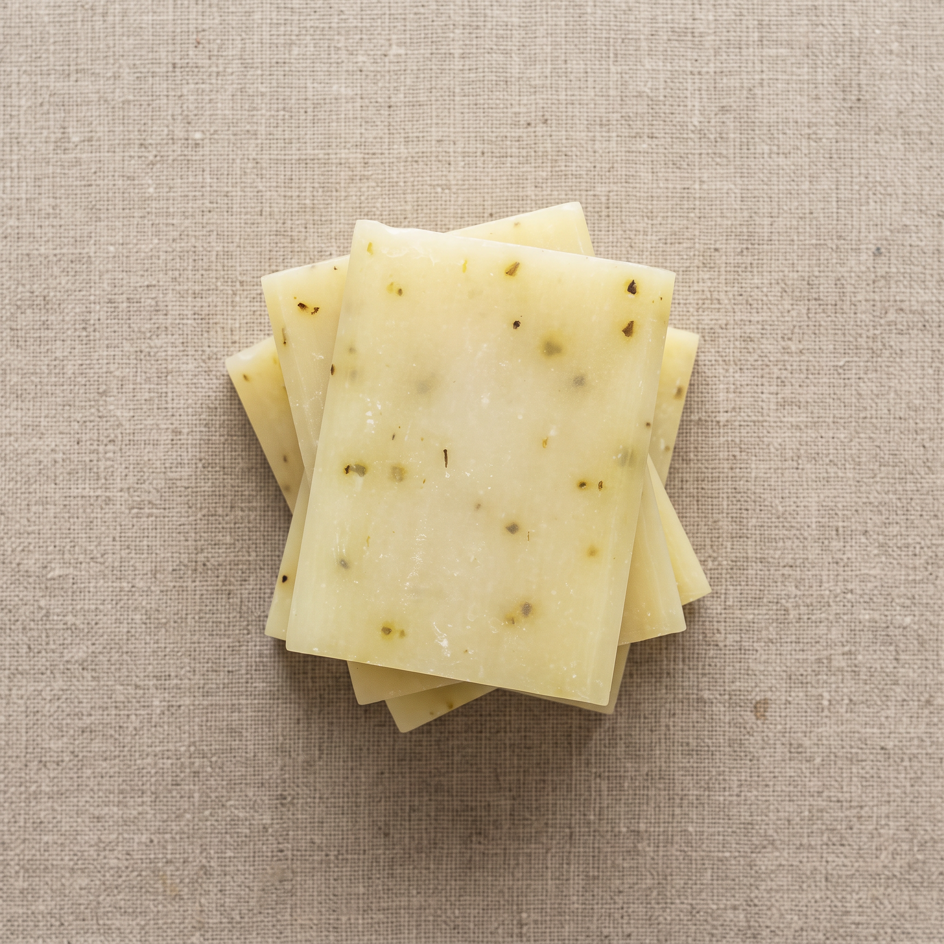 Three Avlia Tea Tree & Niacinamide Soap Bars stacked showing hand-cut edges