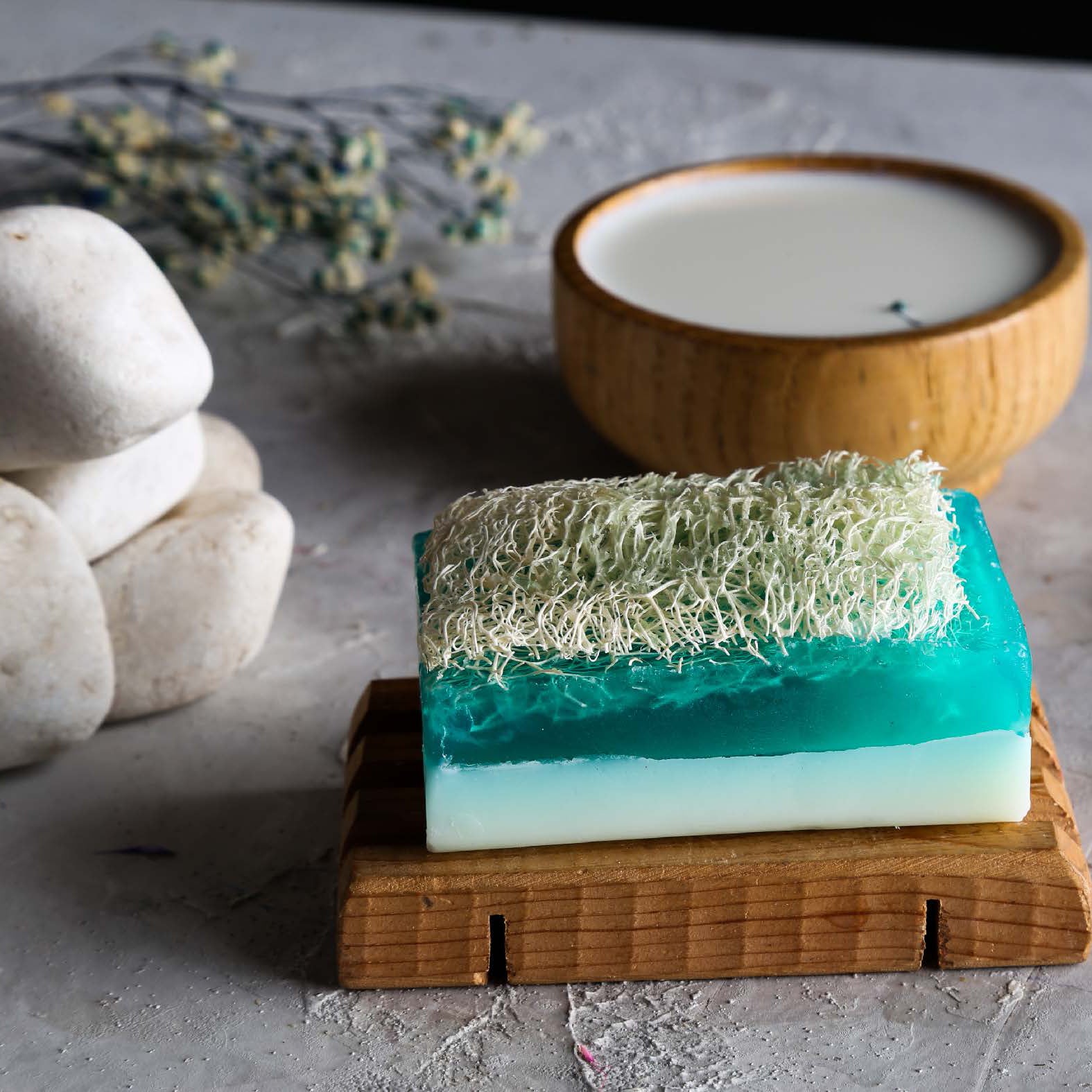 Traditional handmade donkey milk eucalyptus soap