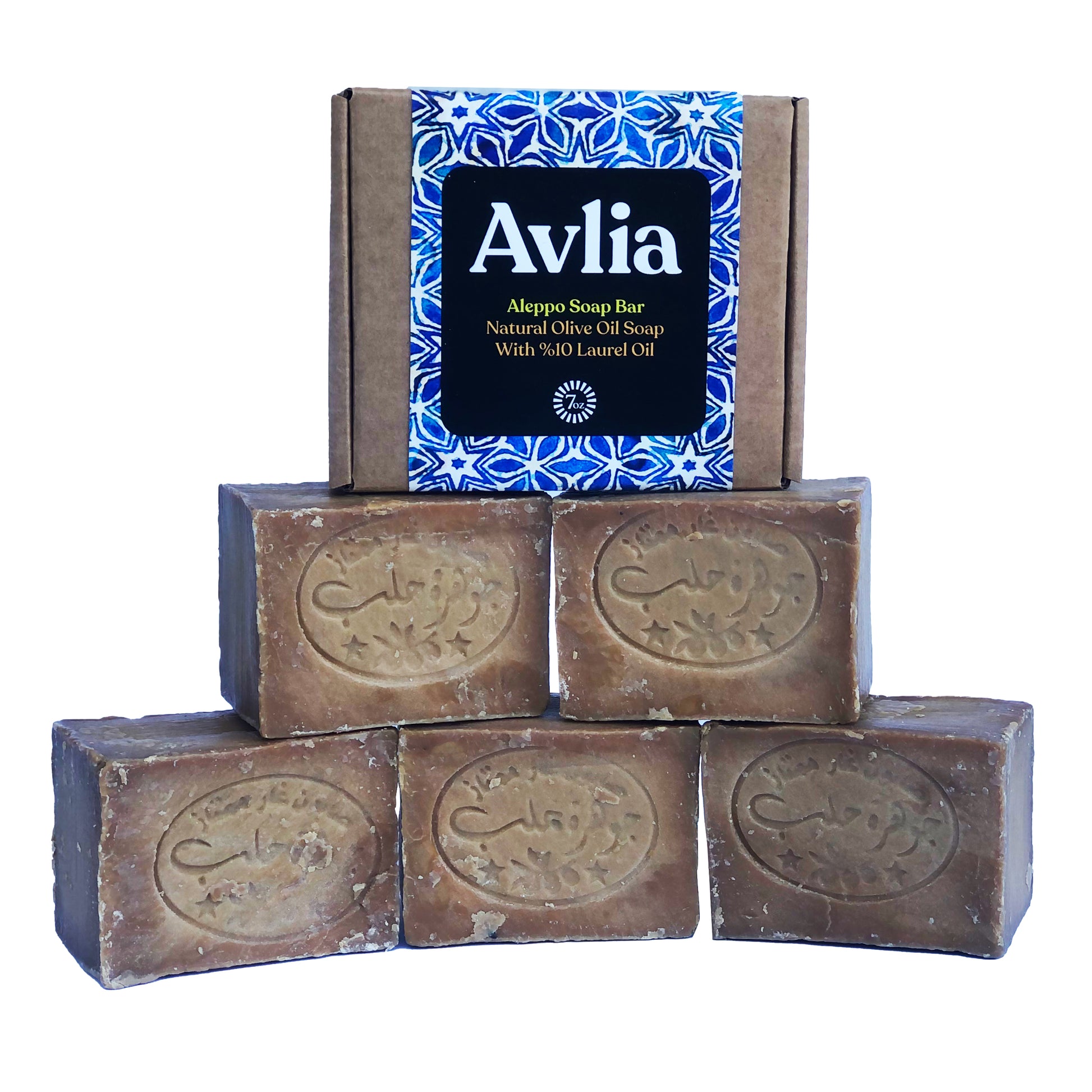 Unscented laurel oil soap bar close-up
