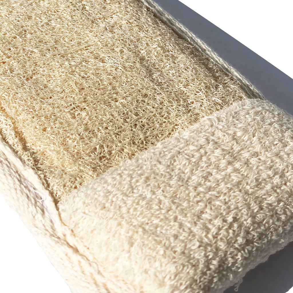 natural loofah bath strap exfoliating scrubber for smooth skin